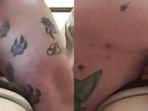 Sexy black tranny talking while jerking off